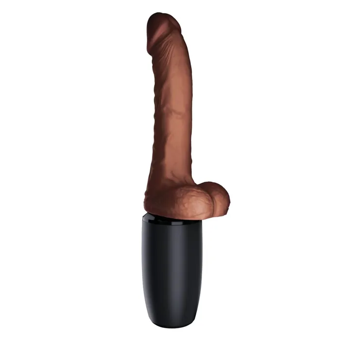 Dildos Pipedream Products King Cock Plus 75 Inch Thrusting Heating Cock with Balls Chocolate