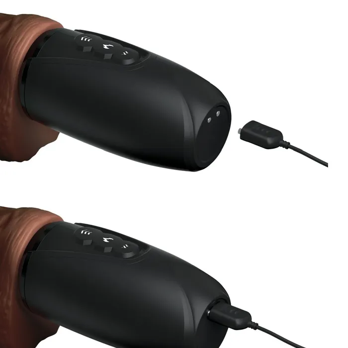 Dildos Pipedream Products King Cock Plus 75 Inch Thrusting Heating Cock with Balls Chocolate