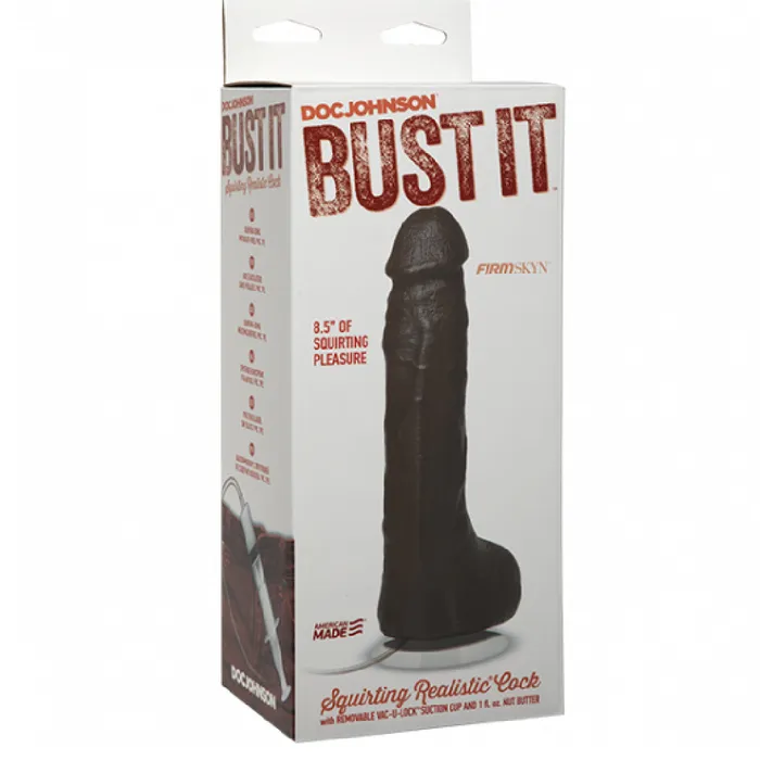Dildos Squirting Realistic Cock Large Ejaculating Suction Cup Dildo Dark Brown Doc Johnson