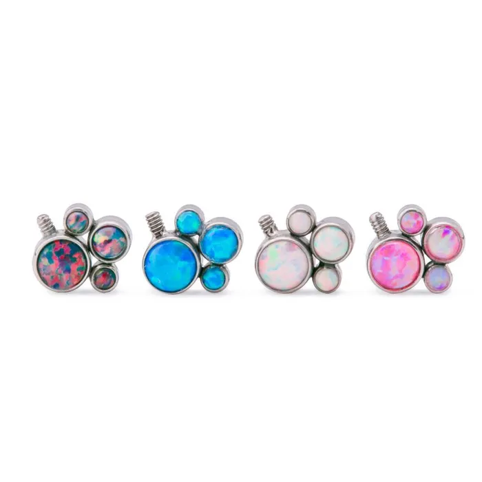 Dildos Tilum 14g12g Opal Cluster Titanium Top Internally Threaded at the Right Price Per 1 Tilum