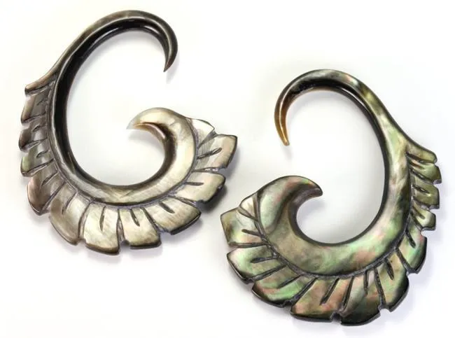 Elementals Organics Anal Black Mother of Pearl Quixotic Ear Hangers Price Per 2 Elementals Organics Anal Black Mother of Pearl Quixotic Ear Hangers Price Per 2