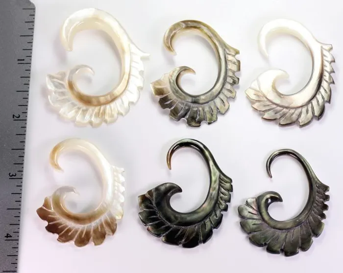 Elementals Organics Anal Black Mother of Pearl Quixotic Ear Hangers Price Per 2