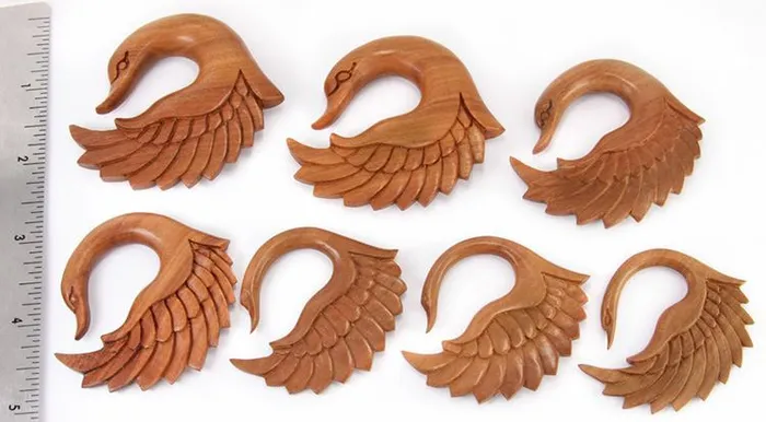 Elementals Organics Anal CYGNET SWAN Red Saba Wood Organic Body Jewelry 3mm12mm Price Per 1