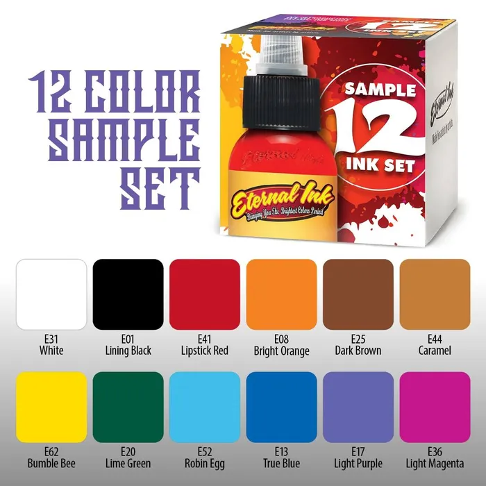 Eternal Female Sex Toys Sample Color Set of 12 4oz Bottles Eternal Tattoo Ink