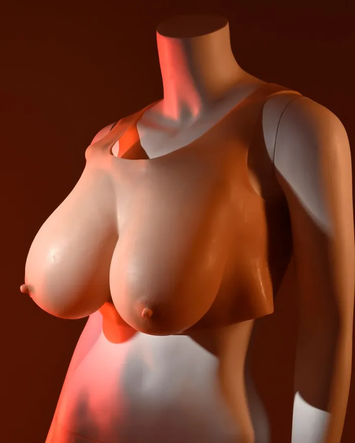 Evolved Novelties Anal Gender X Wearable Silicone E Cup Breasts Vanilla