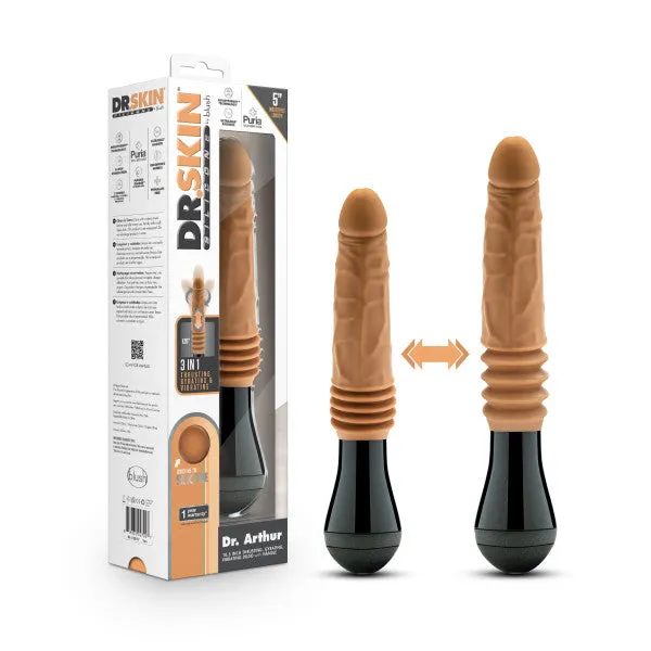 Female Sex Toys Dr Arthur Vibrating Thrusting Gyrating Realistic Silicone Dildo Caramel Blush