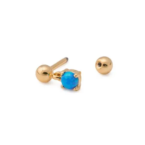 Female Sex Toys Painful Pleasures 16g 516 GoldPlated Straight Steel Barbell with Opal Dangle