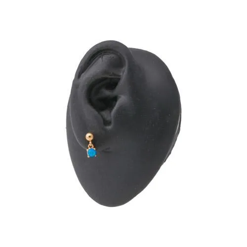 Female Sex Toys Painful Pleasures 16g 516 GoldPlated Straight Steel Barbell with Opal Dangle