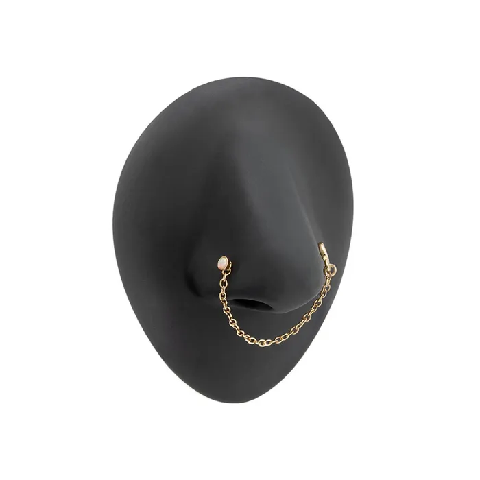 Female Sex Toys Painful Pleasures 20g 14 PVD Gold Celestial Magic Nose Bones with Chain