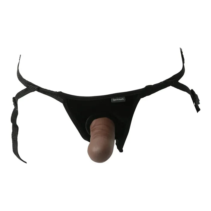 Female Sex Toys Sportsheets Everlaster Wishbone 65 Inch Hollow Dildo Strapon Harness Chocolate
