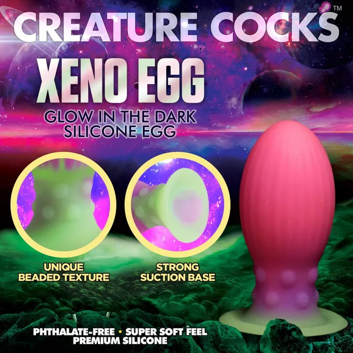 Female Sex Toys Xeno Egg Glow In The Dark Silicone Egg XR Brands