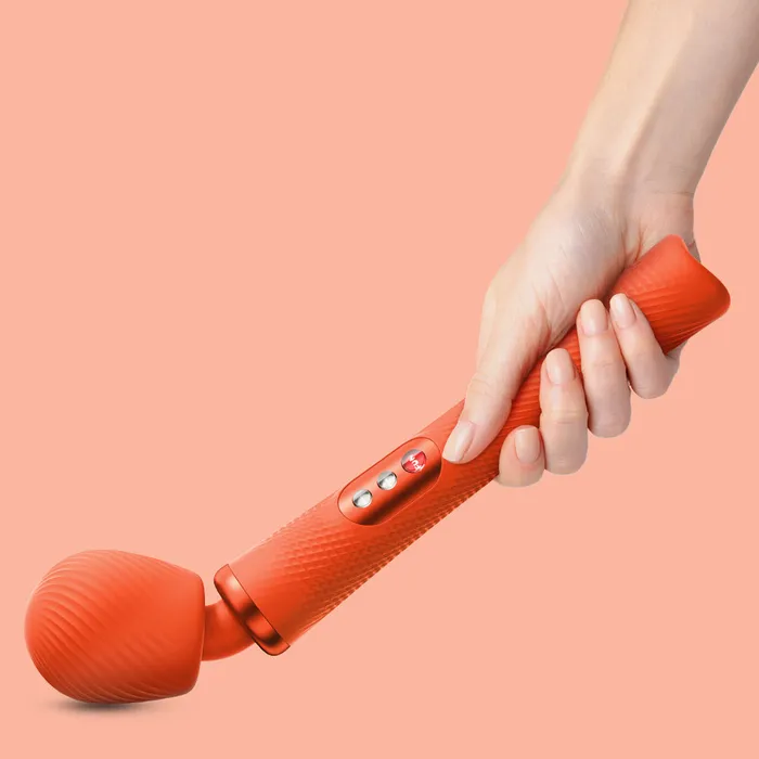 Fun Factory Vim Silicone Weighted Rumbly Wand Vibrator Orange Fun Factory Female Sex Toys Fun Factory Vim Silicone Weighted Rumbly Wand Vibrator Orange Fun Factory Female Sex Toys