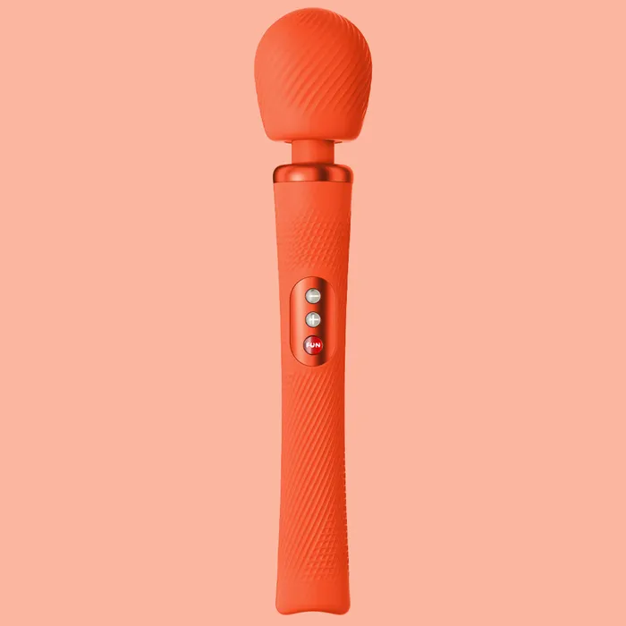 Fun Factory Vim Silicone Weighted Rumbly Wand Vibrator Orange Fun Factory Female Sex Toys