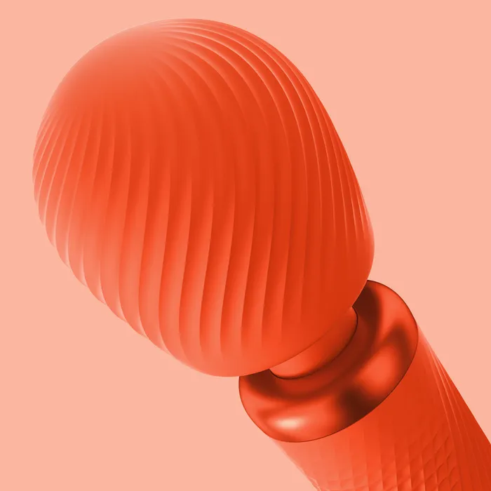 Fun Factory Vim Silicone Weighted Rumbly Wand Vibrator Orange Fun Factory Female Sex Toys