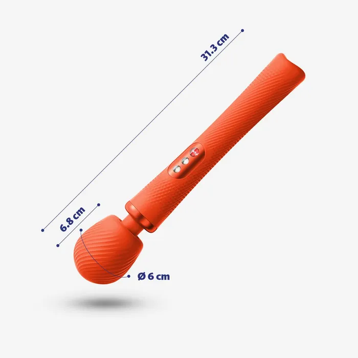Fun Factory Vim Silicone Weighted Rumbly Wand Vibrator Orange Fun Factory Female Sex Toys
