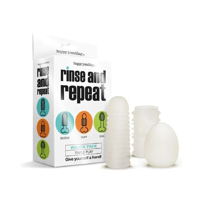 Global Novelties Male Sex Toys Rinse and Repeat Whack Pack Set of 3 Strokers