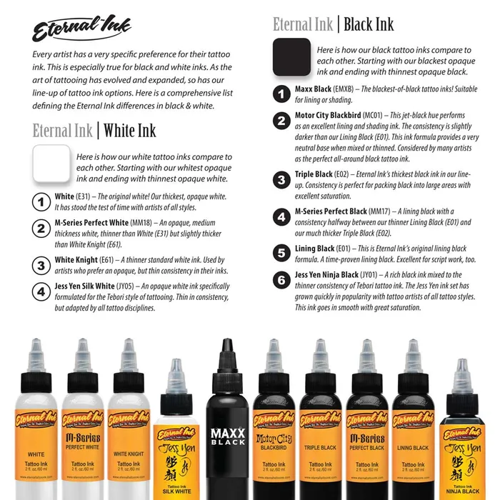Jess Yen Signature Series Set of 22 2oz Bottles Eternal Tattoo Ink Eternal Male Sex Toys