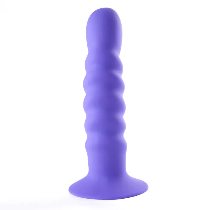KENDALL Silicone Dong Swirled Satin Finish NEON PURPLE Harness Compatible Maia Toys Dildos