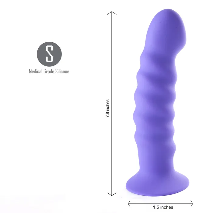 KENDALL Silicone Dong Swirled Satin Finish NEON PURPLE Harness Compatible Maia Toys Dildos