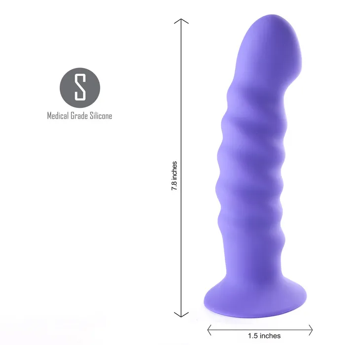 KENDALL Silicone Dong Swirled Satin Finish NEON PURPLE Harness Compatible Maia Toys Dildos