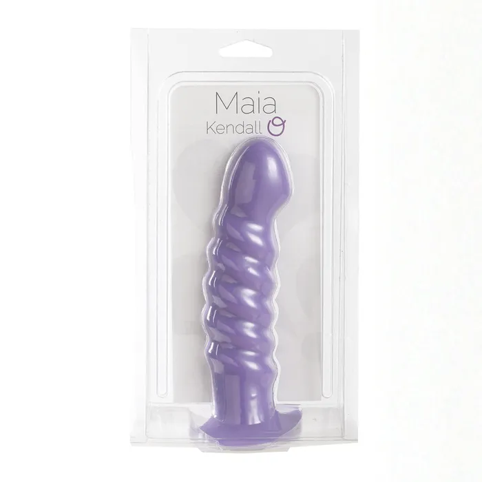 KENDALL Silicone Dong Swirled Satin Finish NEON PURPLE Harness Compatible Maia Toys Dildos