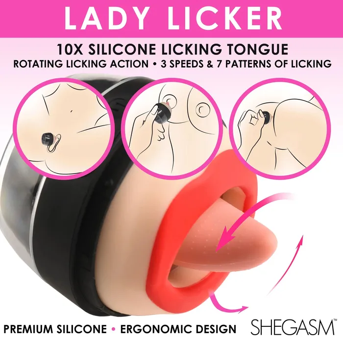 Lady Licker Rotating Tongue Stimulator with Discreet Case XR Brands Female Sex Toys