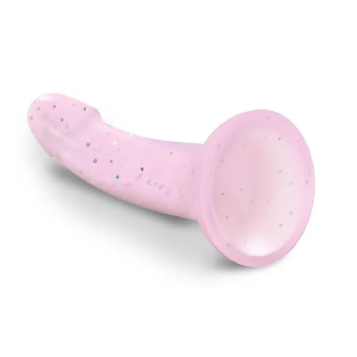 Lovely Planet Dildos Starlight Pink Glitter 7 inch Silicone Dildo