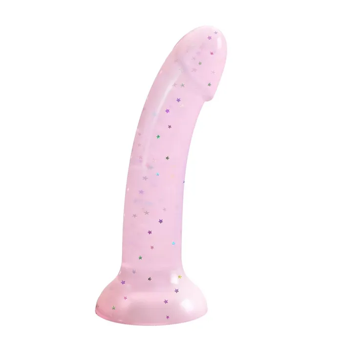 Lovely Planet Dildos Starlight Pink Glitter 7 inch Silicone Dildo