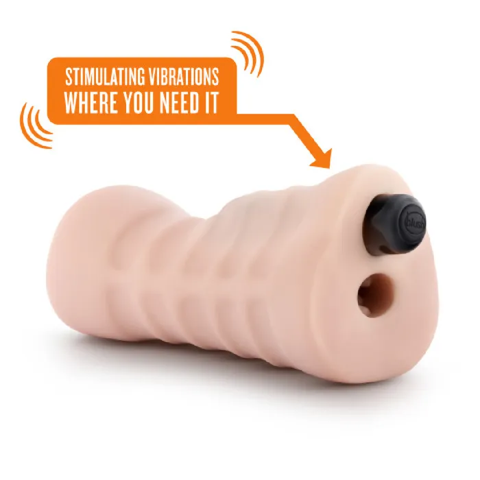 M For Men Skye Vibrating Mouth Stroker Vanilla Blush Male Sex Toys