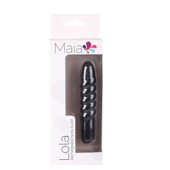 MAIA TOYS LOLA USB Rechargeable Silicone 10Function Vibrating Twisty Bullet Black Maia Toys Female Sex Toys