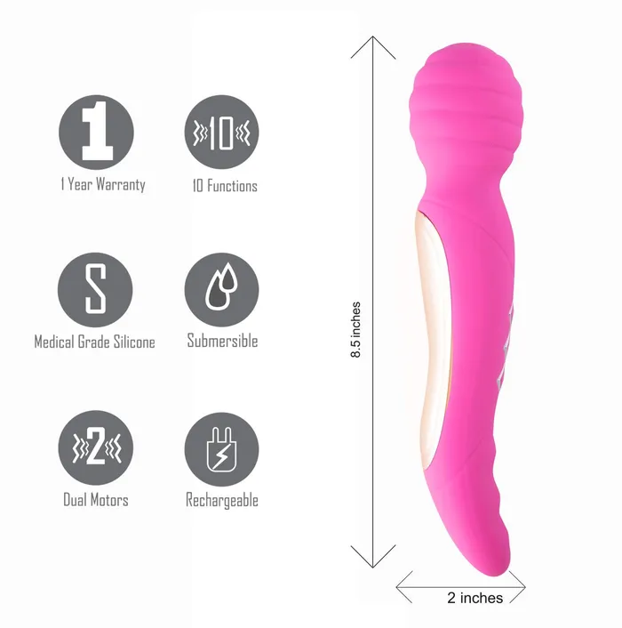 Maia Toys Vibrators ZOE Twisty USB Rechargeable Dual Vibrating Pleasure Wand PINK Maia Toys Vibrators ZOE Twisty USB Rechargeable Dual Vibrating Pleasure Wand PINK