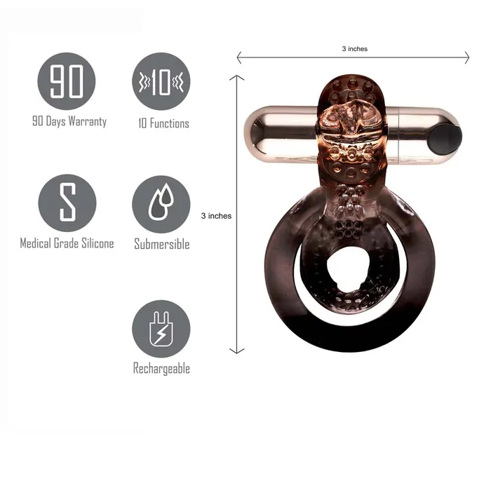 Male Sex Toys Maia Toys Jayden by Maia Toys Vibrating Erection Enhancer Cock Ring Rose Gold