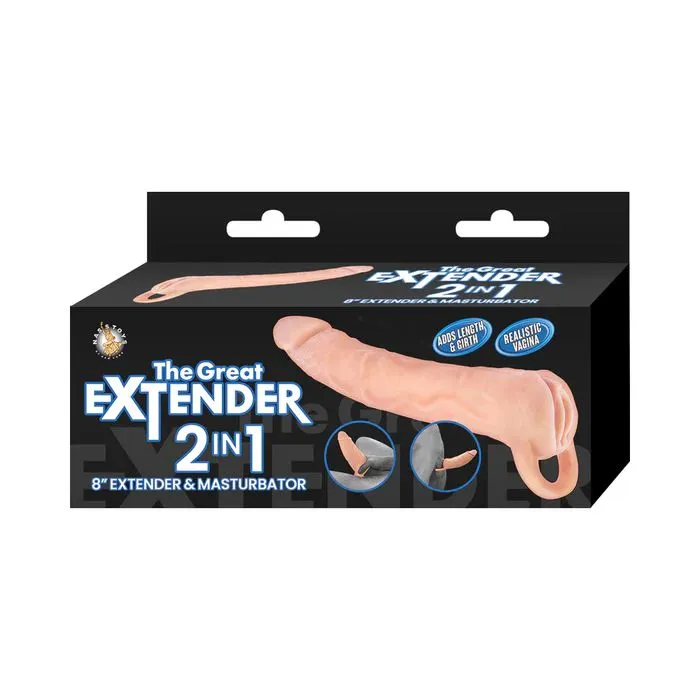 Male Sex Toys Nasstoys The Great Extender 2 in 1 8 Inch Penis Extender and Stroker Vanilla