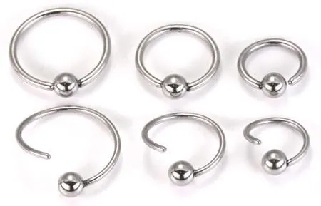 Male Sex Toys Painful Pleasures 20g Annealed Stainless Steel Ring with 2mm Fixed Ball