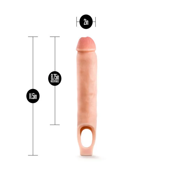Male Sex Toys Performance Plus 115 Inch Silicone Penis Extender with Ball Strap Vanilla Blush