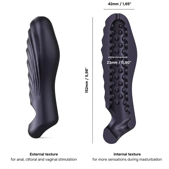 Male Sex Toys Ryzer 2 in 1 Penis Extender and Masturbation Sleeve in Purple Lovely Planet