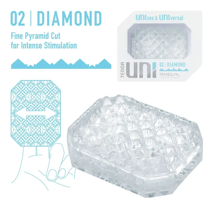 Male Sex Toys Tenga Tenga Uni Diamond Textured Finger Sleeve for Stroking and Clit Massage