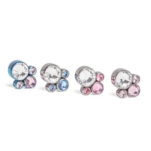 Male Sex Toys Tilum 18g16g Internally Threaded Jewel Bubble Cluster Top with 4mm Crystal Price Per 1 Tilum