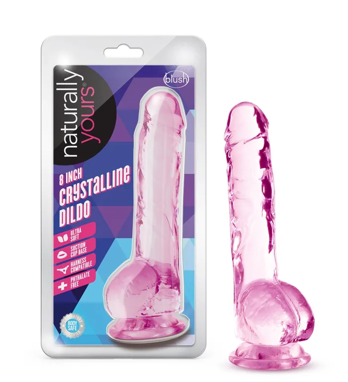 Naturally Yours 8 inch Crystalline Dildo Pleasher Spot Dildos