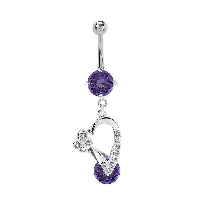 Painful Pleasures 14g 716 Royal Flutter Heart Dangle Belly Button Ring Male Sex Toys Painful Pleasures 14g 716 Royal Flutter Heart Dangle Belly Button Ring Male Sex Toys