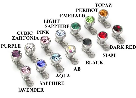 Painful Pleasures Anal 14g 12g Internally Threaded Jewel ProngSet Swarovski Jewel Top Price Per 1