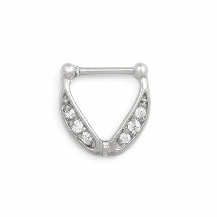 Painful Pleasures Anal 16g Crystal Nimbus VShaped Septum Clicker Price Per 1 Painful Pleasures Anal 16g Crystal Nimbus VShaped Septum Clicker Price Per 1