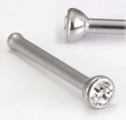 Painful Pleasures Anal 20g Bezel Set Jeweled Martini Glass Nose Bone
