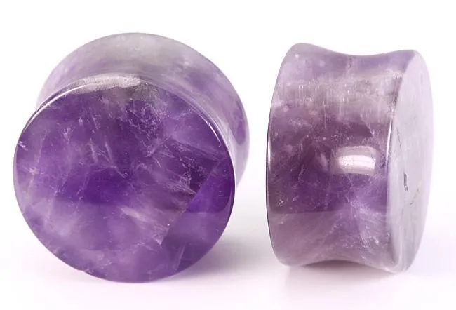 Painful Pleasures Anal Double Flare Amethyst Stone Plug Price Per Pair