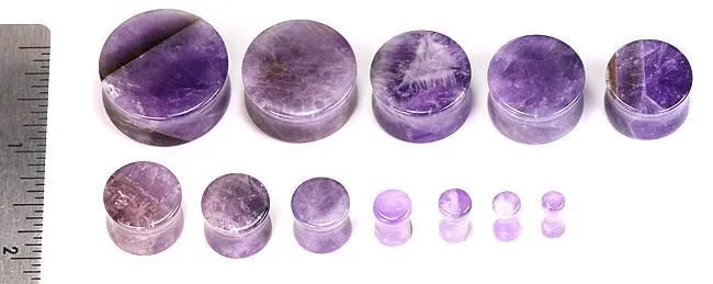 Painful Pleasures Anal Double Flare Amethyst Stone Plug Price Per Pair