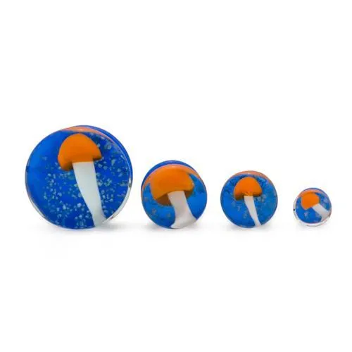 Painful Pleasures Anal Double Flared Orange Mushroom SodaLime Glass Plug Price Per 1