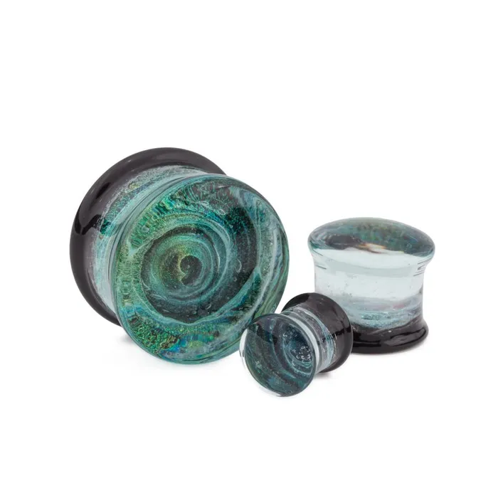 Painful Pleasures Anal Green Glass Foil Plug 0g to 1 Price Per 1