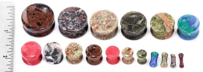 Painful Pleasures Anal Green Goldstone Glass Double Flare Plug Price Per 1