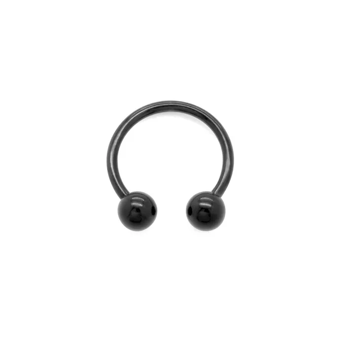 Painful Pleasures Dildos 16g Externally Threaded PVD Black Titanium Circular Barbell w Balls Price Per 1 Painful Pleasures Dildos 16g Externally Threaded PVD Black Titanium Circular Barbell w Balls Price Per 1
