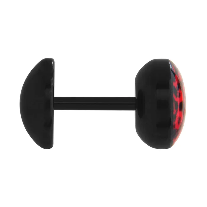 Painful Pleasures FAKE PLUG Leopard Red Fake Piercing Price Per 1 Anal